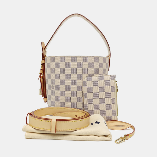 ALL IN PM Damier Azur Coated Canvas White