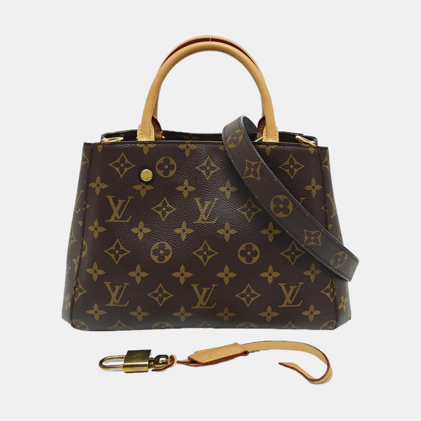 MONTAIGNE BB Monogram Coated Canvas Brown