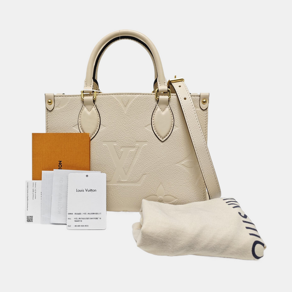 ONTHEGO PM Monogram Calfskin Beige