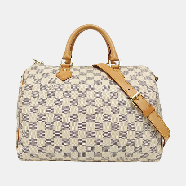 SPEEDY 30 Damier Azur Coated Canvas White