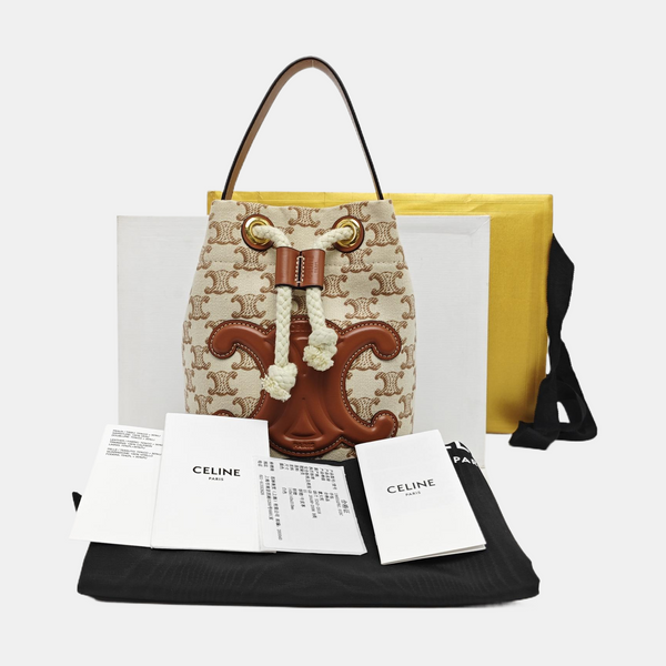 Fabric Bucket Bag Brown