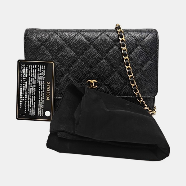 WOC Quilted Grained Calfskin Black