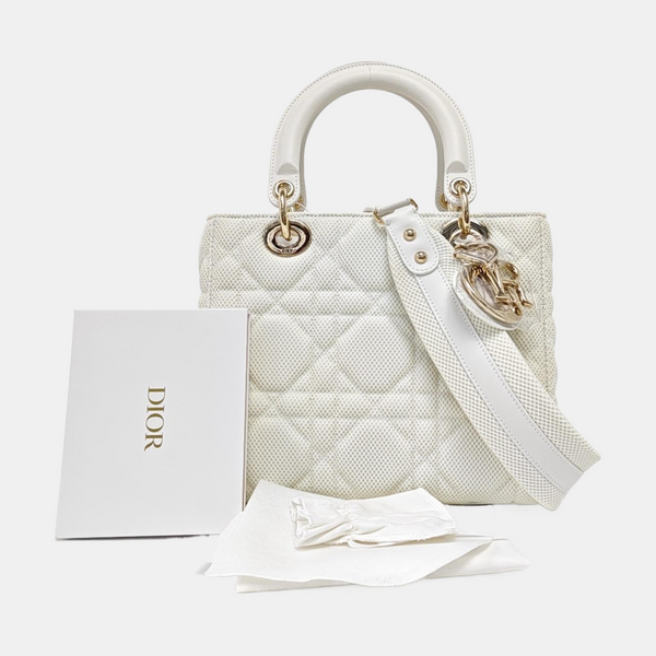 Lady D-Lite Mediano Tejido Acolchado Blanco