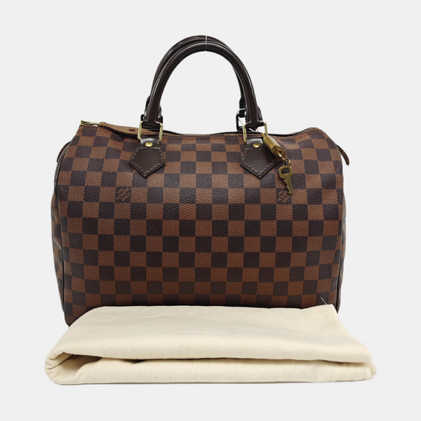 SPEEDY 30 Damier Ebene Coated Canvas Brown