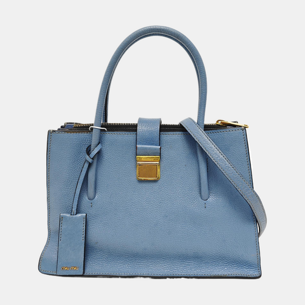 Calfskin Shoulder Bag Blue