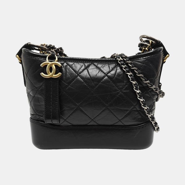 GABRIELLE Small Quilted Calfskin Black