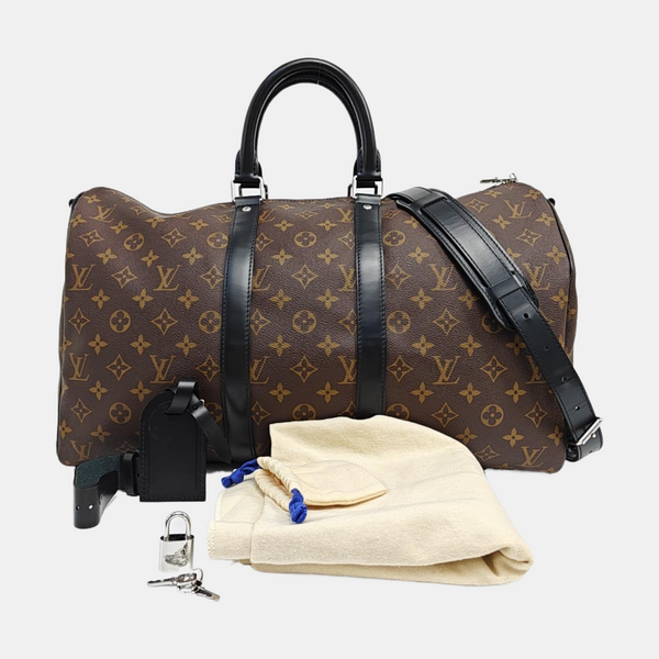 KEEPALL 45 Monogram Coated Canvas Brown