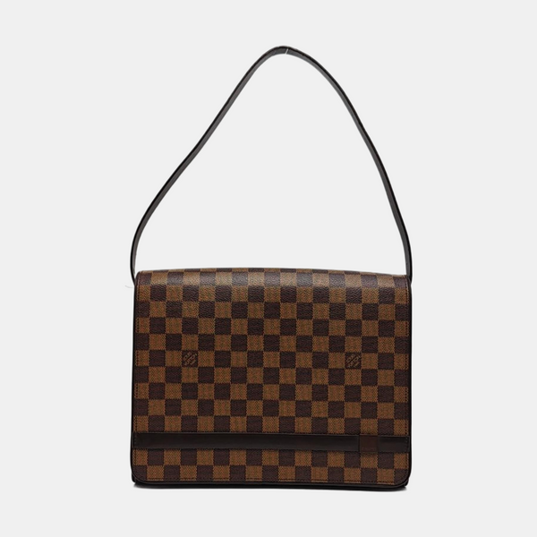 TRIBECA Damier Ebene Coated Canvas Brown