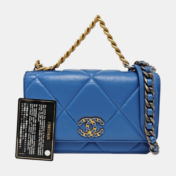 CHANEL 19 WOC Quilted Lambskin Blue