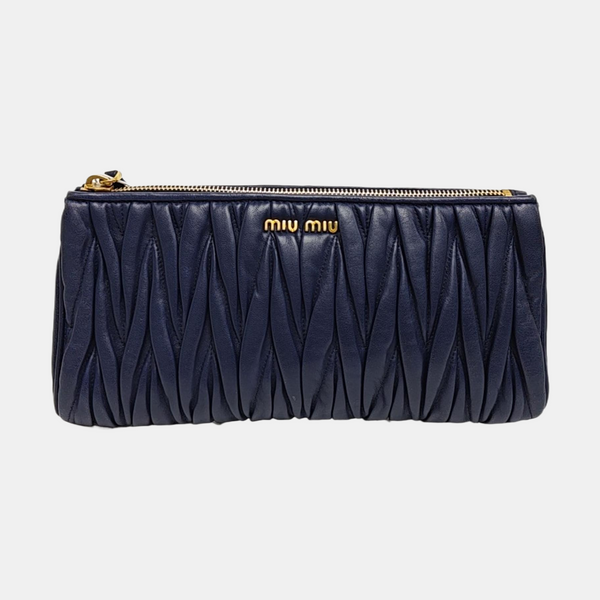 Quilted Lambskin Clutch Blue