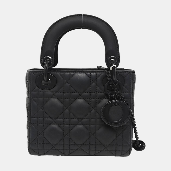 Lady Dior Mini Cannage Lambskin Black