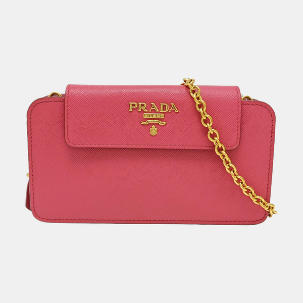 Saffiano Calfskin Shoulder Bag Red