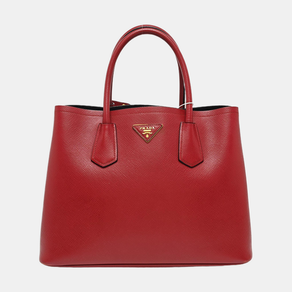 Double Medium Saffiano Calfskin Red