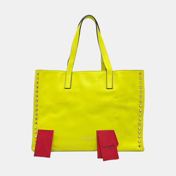 Rockstud Calfskin Yellow