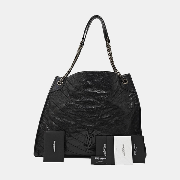 NIKI Chevron Calfskin Black