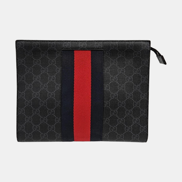 GG Supreme Monogram Coated Canvas Gray
