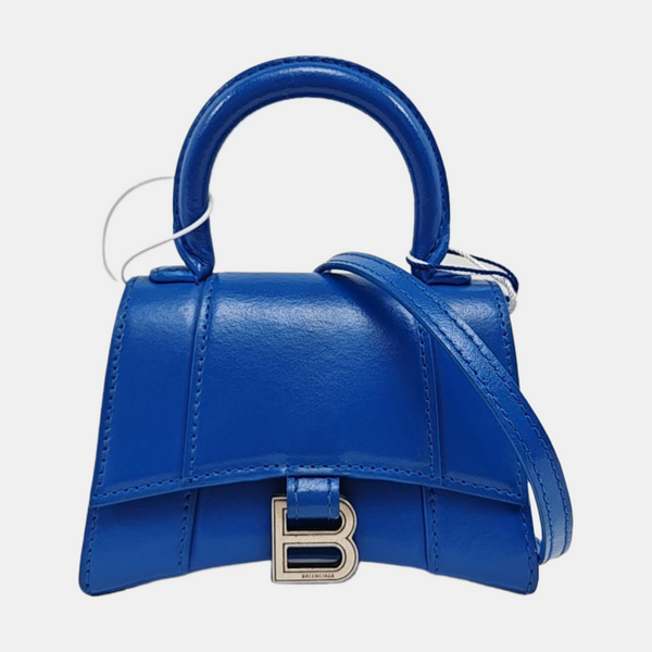 Authenticated pre-owned Hourglass Mini Calfskin Blue - Shoulder Bag at Looply