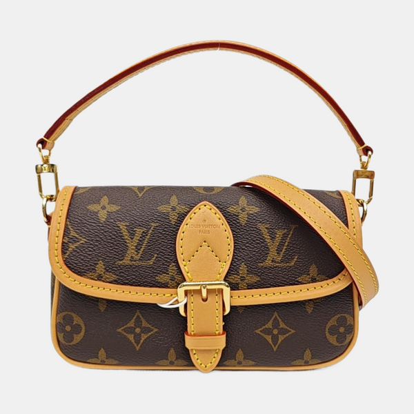 DIANE Nano Monogram Coated Canvas Brown