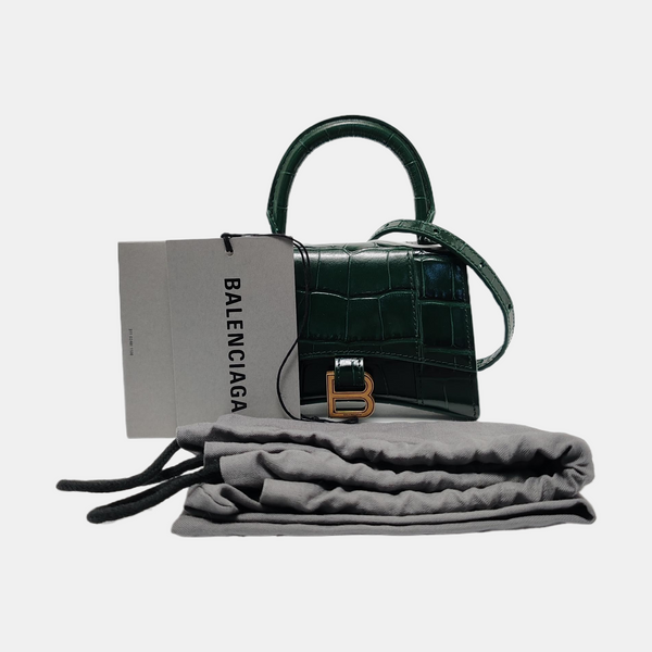 Hourglass Mini Calfskin Green