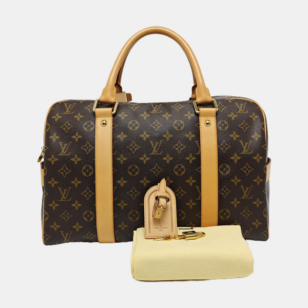 Monogram Coated Canvas Top Handle Bag Brown