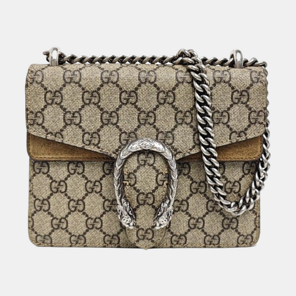 Dionysus Mini Monogram Coated Canvas Beige