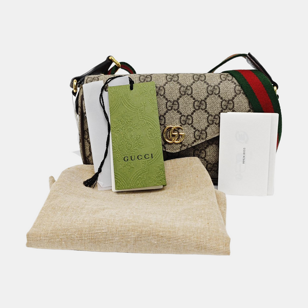 Ophidia Small Monogram Lona Revestida Beige