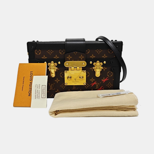 PETITE MALLE Monogram Coated Canvas Brown