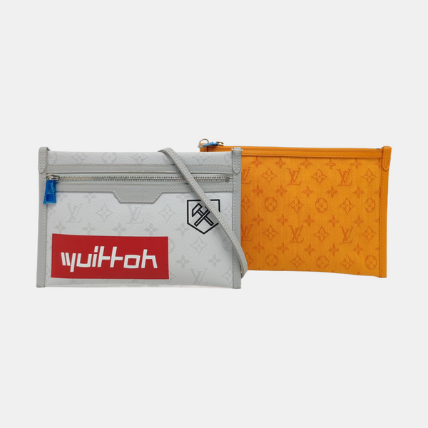 FLAT Monogram Coated Canvas Gray