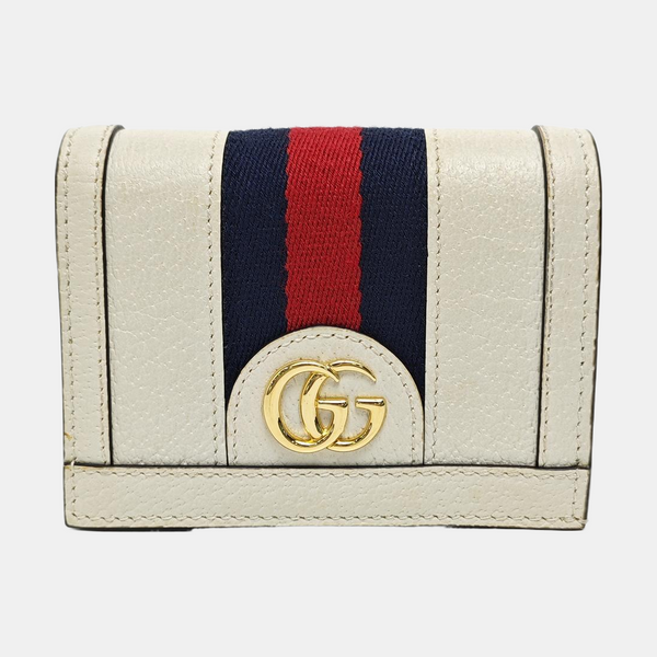Ophidia Mini Calfskin White Wallet