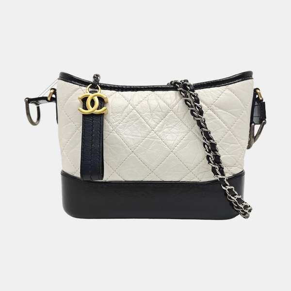GABRIELLE Small Quilted Calfskin White