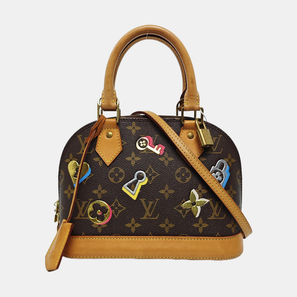 ALMA BB Monogram Coated Canvas Brown