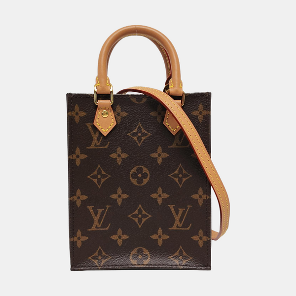 SAC PLAT Mini Monogram Coated Canvas Brown