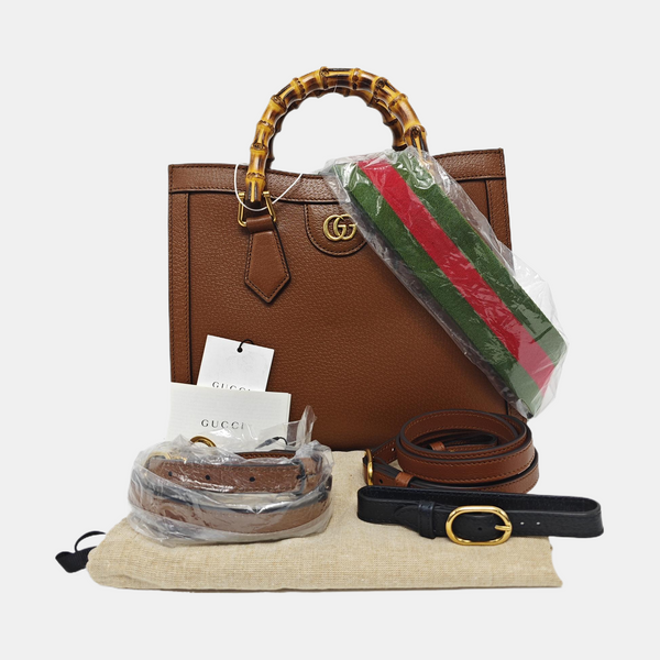 Diana Small Calfskin Brown