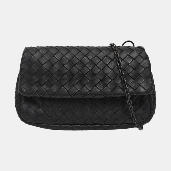 Bolso Messenger Mini de Piel de Cordero Negro