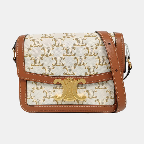 Authenticated pre-owned TRIOMPHE Teen Coated Canvas Beige - Shoulder Bag at Looply