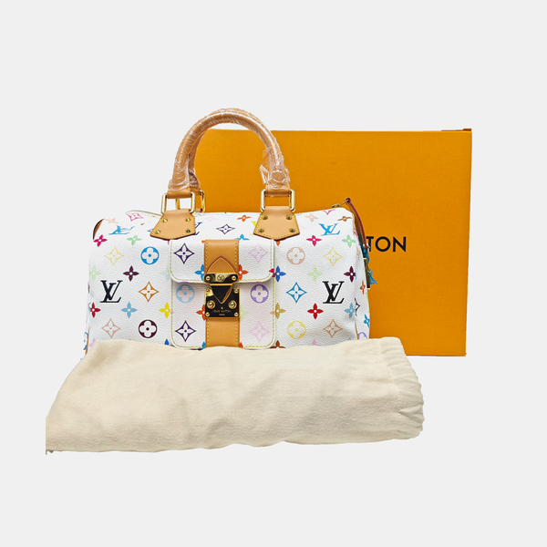 LV × TM SPEEDY 30 Monogram Coated Canvas White