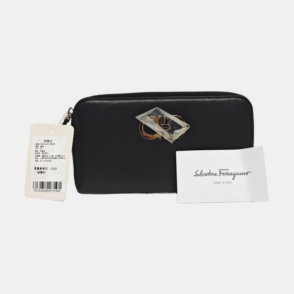 Gancini Calfskin Black Wallet
