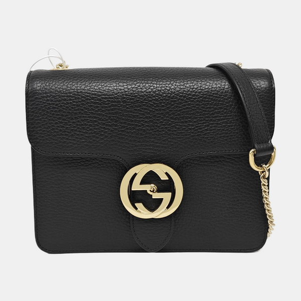 Interlocking G Small Calfskin Black