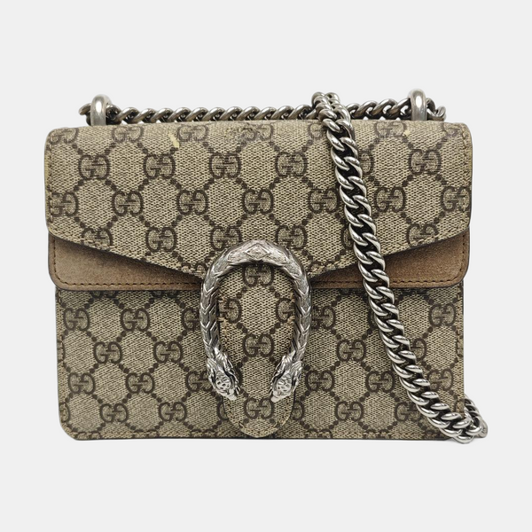Dionysus Mini Monogram Coated Canvas Beige