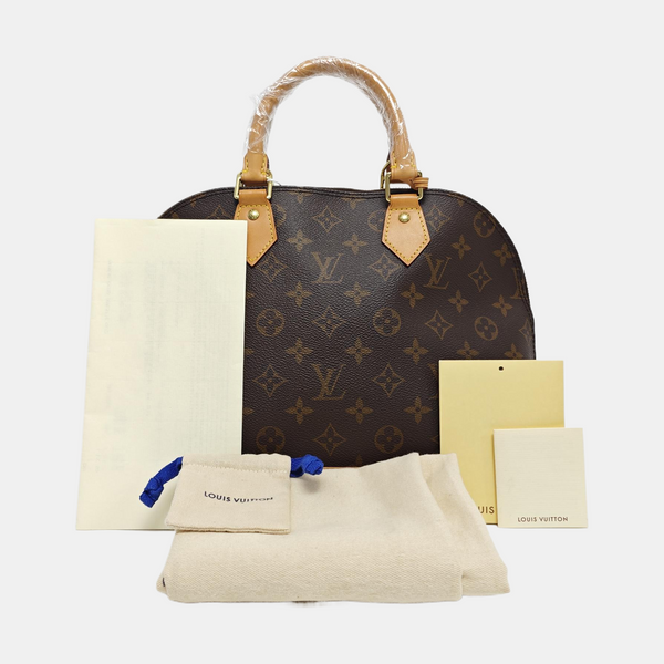 ALMA PM Monogram Coated Canvas Brown