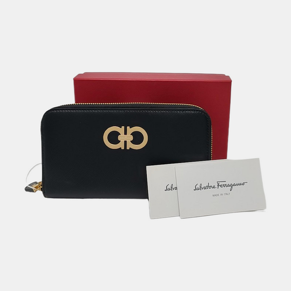 Authenticated pre-owned Gancini Calfskin Black Wallet - Wallet at Looply