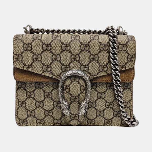 Dionysus Mini Monogram Coated Canvas Beige