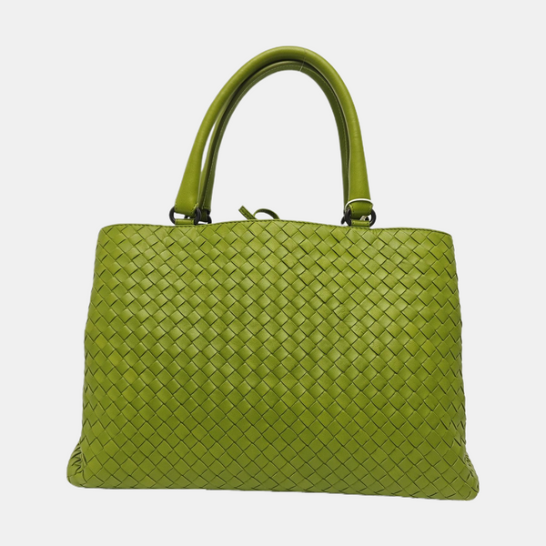 Lambskin Top Handle Bag Green