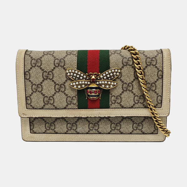 Queen Margaret Mini Monogram Coated Canvas Beige