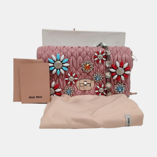 Crystal Quilted Lambskin Pink
