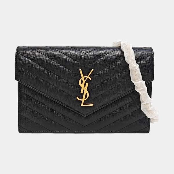 MONOGRAM Chevron Calfskin Black