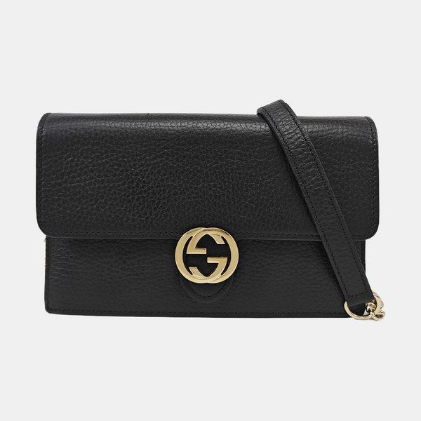 Interlocking G Small Calfskin Black