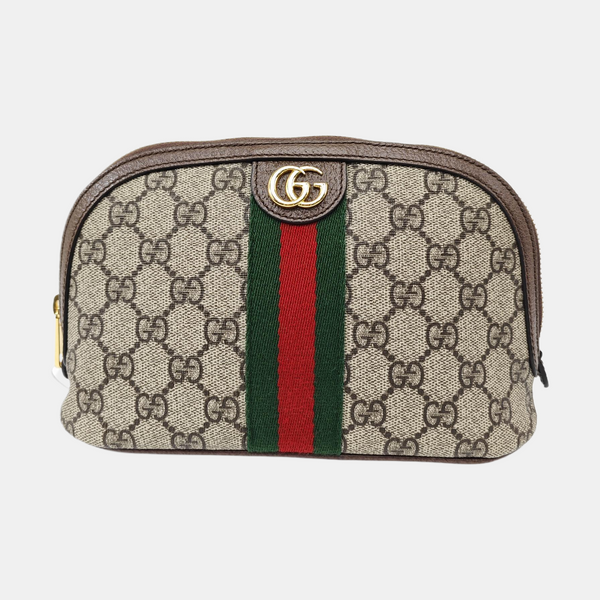 Ophidia Large Monogram Coated Canvas Beige