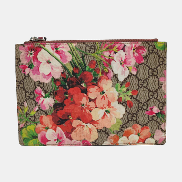 GG Blooms Monogram Coated Canvas Beige