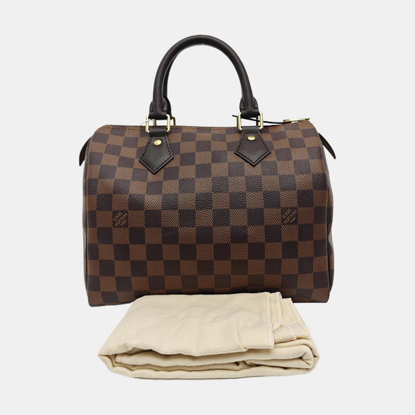 SPEEDY 25 Damier Ebene Coated Canvas Brown